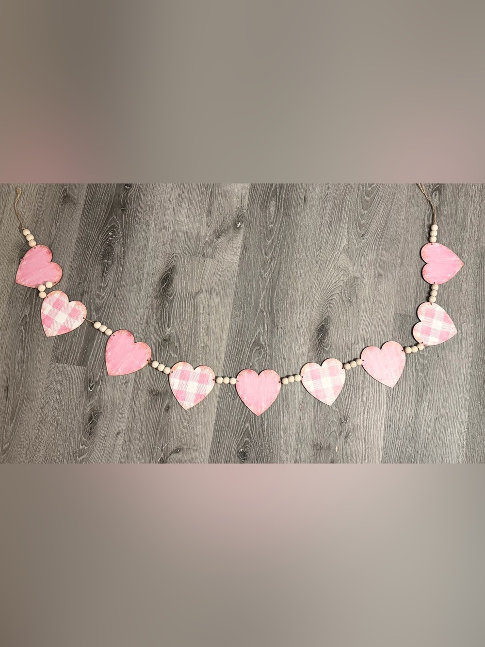 Wooden Heart Garland